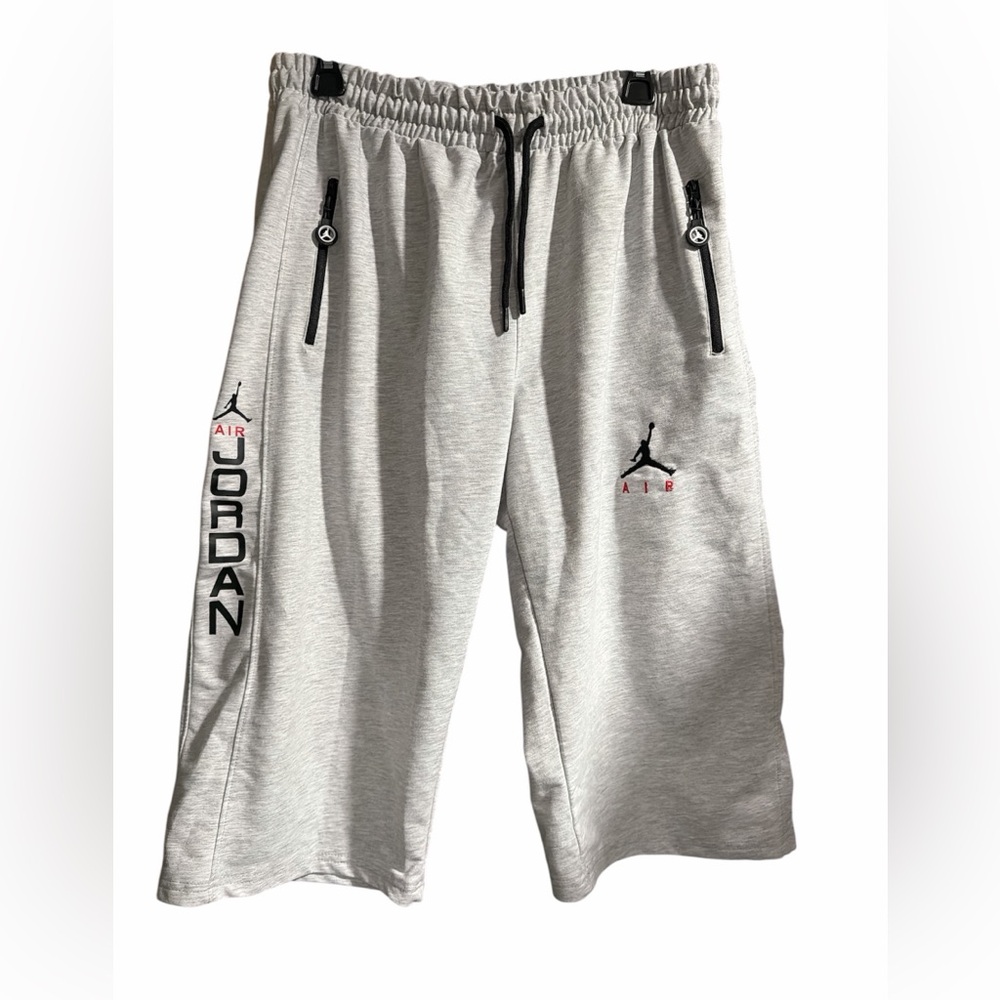 Jordan Sport Crossover Dri-FIT Fleece Cropped Pants in Heather Grey